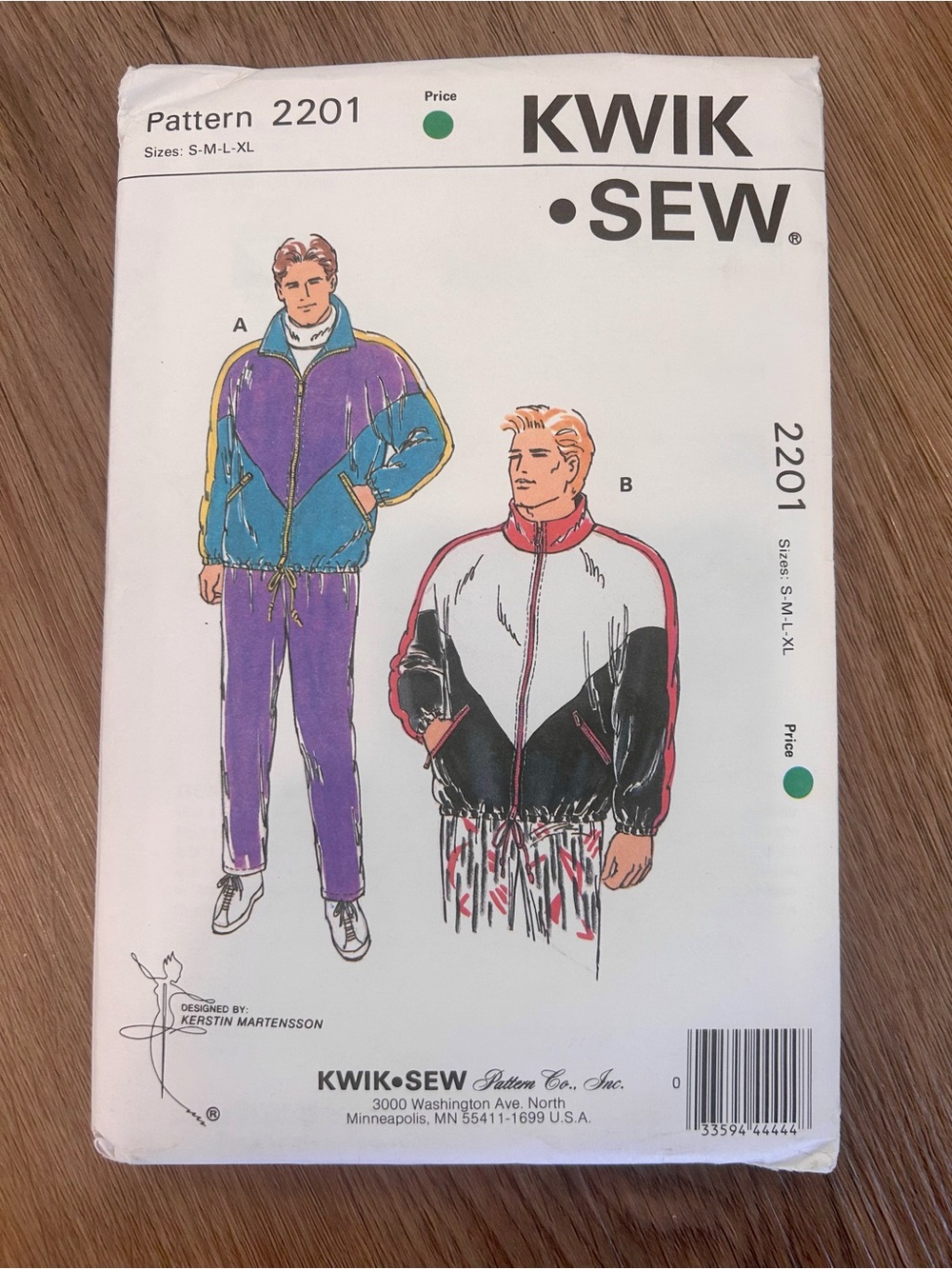 Vintage Kwik Sew 2201 Mens Windsuit Pattern Jacket Pants S-XL Sealed